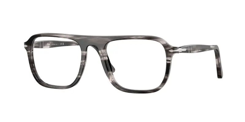 Unisex Persol PO3359V JACQUES 1238 Montature da vista Acetato Nero Trasparente Squadrata Normale