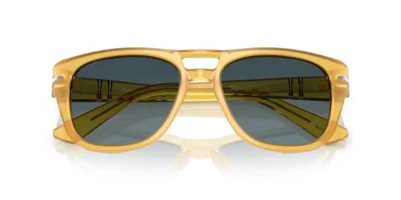 Unisex Persol PO3366S 204/S3 Occhiali da sole Acetato Giallo Blu Squadrata Polarizzata Sfumato miniatura 2