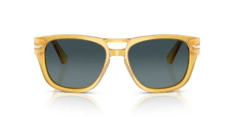 Unisex Persol PO3366S 204/S3 Occhiali da sole Acetato Giallo Blu Squadrata Polarizzata Sfumato miniatura 3