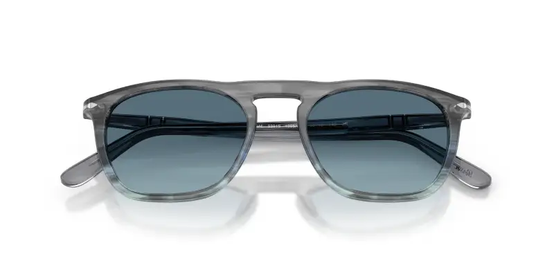 Unisex Persol PO3391S GAE 1205Q8 Occhiali da sole Acetato Grigio Blu Squadrata Normale Sfumato miniatura 2