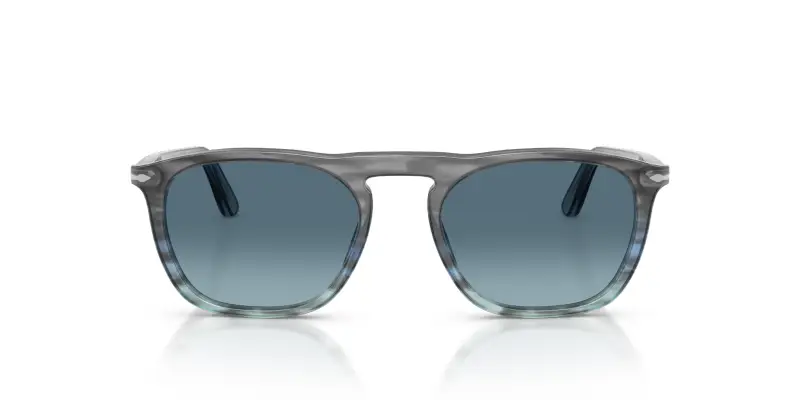 Unisex Persol PO3391S GAE 1205Q8 Occhiali da sole Acetato Grigio Blu Squadrata Normale Sfumato miniatura 3