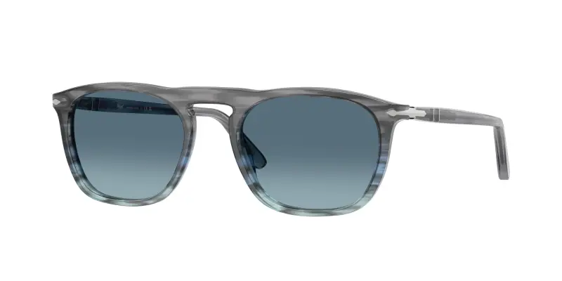 Unisex Persol PO3391S GAE 1205Q8 Occhiali da sole Acetato Grigio Blu Squadrata Normale Sfumato