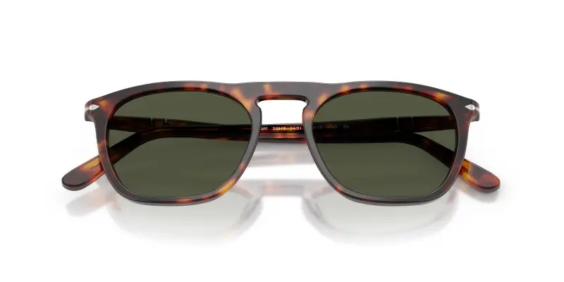 Unisex Persol PO3391S GAE 24/31 Occhiali da sole Acetato Tartaruga Verde Squadrata Normale miniatura 2