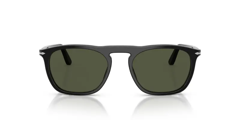 Unisex Persol PO3391S GAE 95/31 Occhiali da sole Acetato Nero Verde Squadrata Normale miniatura 3