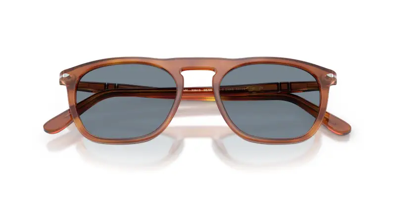 Unisex Persol PO3391S GAE 96/56 Occhiali da sole Acetato Marrone Blu Squadrata Normale miniatura 2