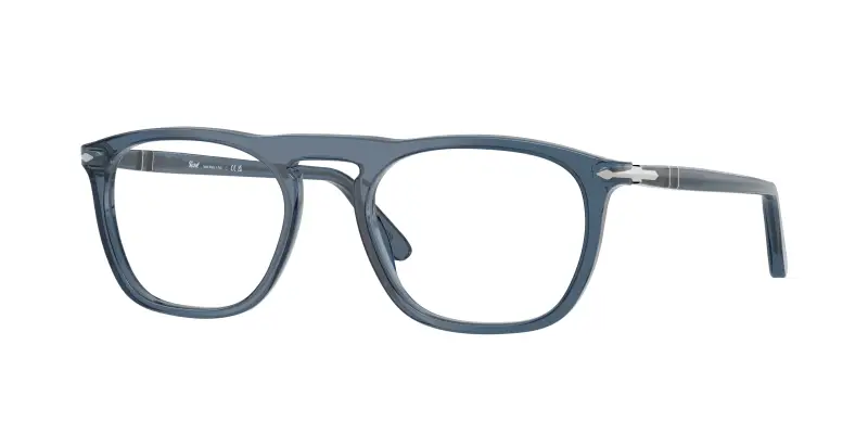 Unisex Persol PO3391V 1197 Montature da vista Acetato Blu Trasparente Squadrata Normale
