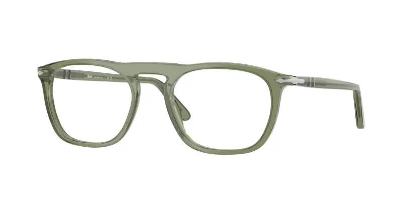Unisex Persol PO3391V 1226 Montature da vista Acetato Verde Trasparente Squadrata Normale