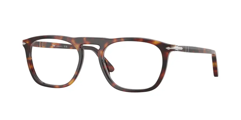 Unisex Persol PO3391V 24 Montature da vista Acetato Tartaruga Trasparente Squadrata Normale