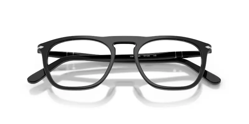 Unisex Persol PO3391V 95 Montature da vista Acetato Nero Trasparente Squadrata Normale miniatura 2