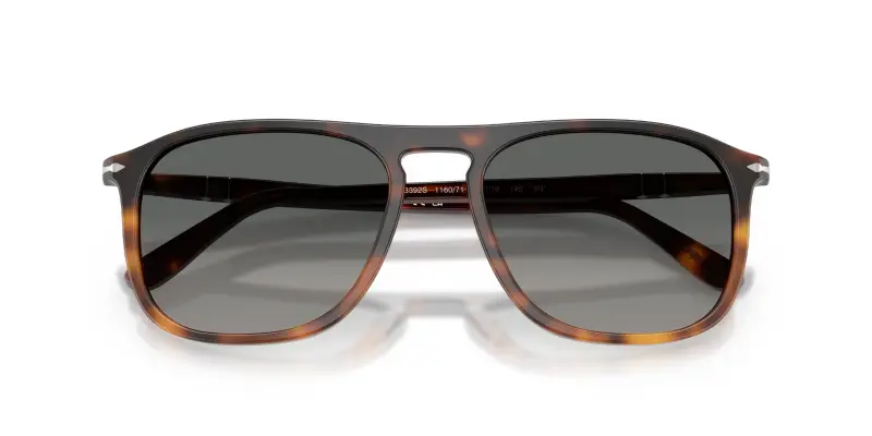 Unisex Persol PO3392S 116071 Occhiali da sole Acetato Oro Grigio Squadrata Normale Sfumato miniatura 2