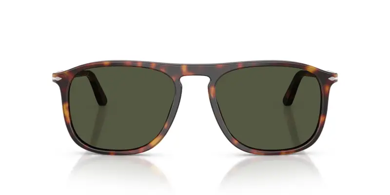 Unisex Persol PO3392S 24/31 Occhiali da sole Acetato Tartaruga Verde Squadrata Normale miniatura 3