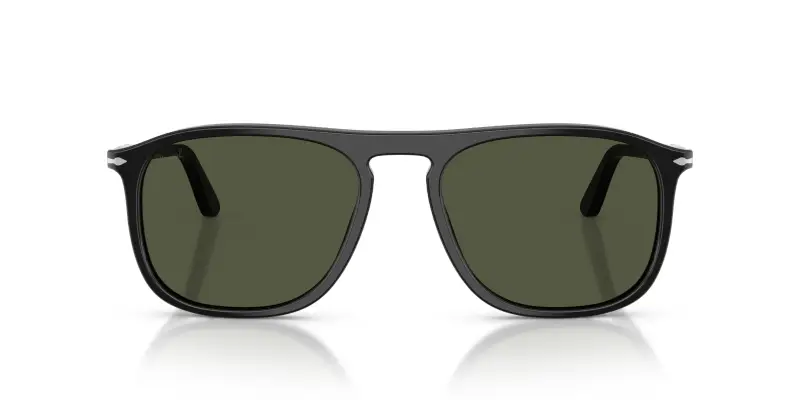 Unisex Persol PO3392S 95/31 Occhiali da sole Acetato Nero Verde Squadrata Normale miniatura 3