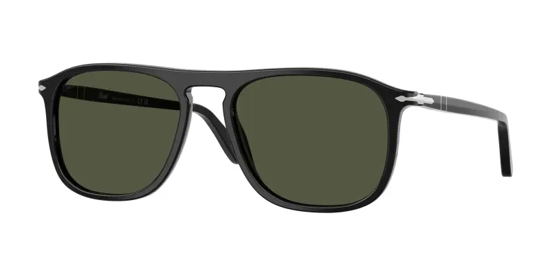 Unisex Persol PO3392S 95/31 Occhiali da sole Acetato Nero Verde Squadrata Normale