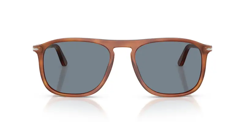 Unisex Persol PO3392S 96/56 Occhiali da sole Acetato Marrone Blu Squadrata Normale miniatura 3