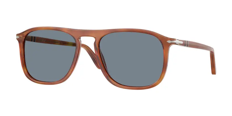 Unisex Persol PO3392S 96/56 Occhiali da sole Acetato Marrone Blu Squadrata Normale
