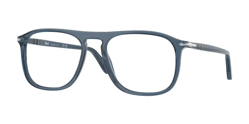 Unisex Persol PO3392V 1197 Montature da vista Acetato Blu Trasparente Squadrata Normale