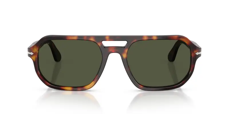 Unisex Persol PO3393S GUIDO 24/31 Occhiali da sole Acetato Tartaruga Verde Pillow Normale miniatura 3
