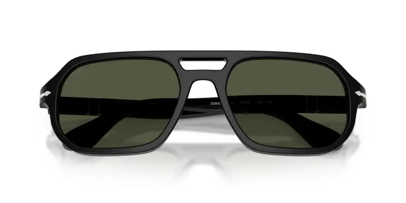 Unisex Persol PO3393S GUIDO 95/31 Occhiali da sole Acetato Nero Verde Pillow Normale miniatura 2