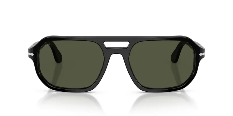 Unisex Persol PO3393S GUIDO 95/31 Occhiali da sole Acetato Nero Verde Pillow Normale miniatura 3