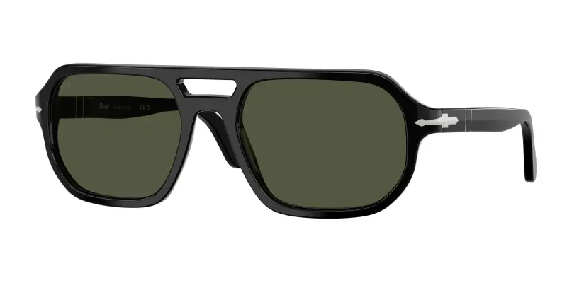 Unisex Persol PO3393S GUIDO 95/31 Occhiali da sole Acetato Nero Verde Pillow Normale
