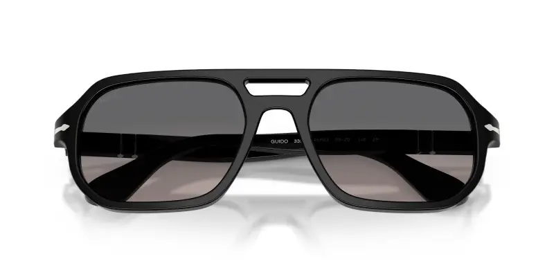 Unisex Persol PO3393S GUIDO 95/M3 Occhiali da sole Acetato Nero Grigio Pillow Polarizzata Sfumato miniatura 2