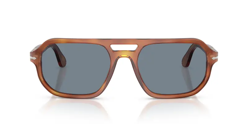 Unisex Persol PO3393S GUIDO 96/56 Occhiali da sole Acetato Marrone Blu Pillow Normale miniatura 3