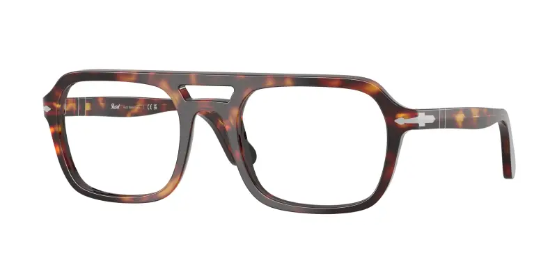 Unisex Persol PO3394V 24 Montature da vista Acetato Tartaruga Trasparente Squadrata Normale