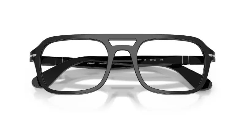 Unisex Persol PO3394V 95 Montature da vista Acetato Nero Trasparente Squadrata Normale miniatura 2