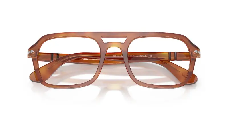 Unisex Persol PO3394V 96 Montature da vista Acetato Marrone Trasparente Squadrata Normale miniatura 2