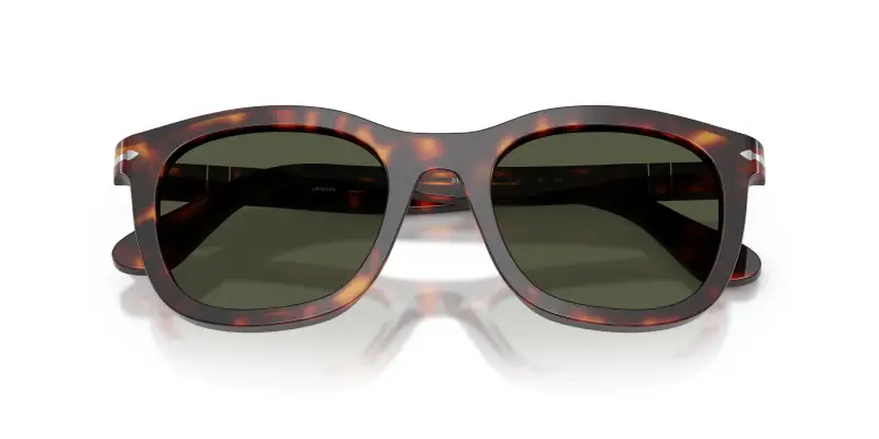 Unisex Persol PO3395S 24/31 Occhiali da sole Acetato Tartaruga Verde Pantos Normale miniatura 2