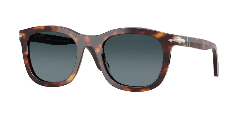 Unisex Persol PO3395S 24/S3 Occhiali da sole Acetato Tartaruga Blu Pantos Polarizzata Sfumato