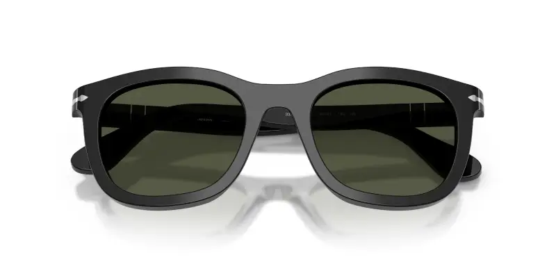 Unisex Persol PO3395S 95/31 Occhiali da sole Acetato Nero Verde Pantos Normale miniatura 2