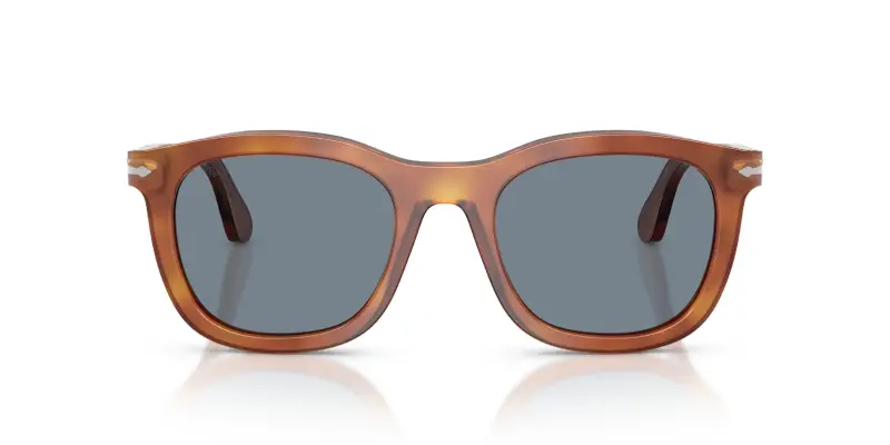 Unisex Persol PO3395S 96/56 Occhiali da sole Acetato Marrone Blu Pantos Normale miniatura 3