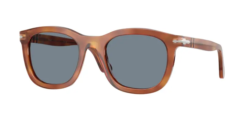Unisex Persol PO3395S 96/56 Occhiali da sole Acetato Marrone Blu Pantos Normale