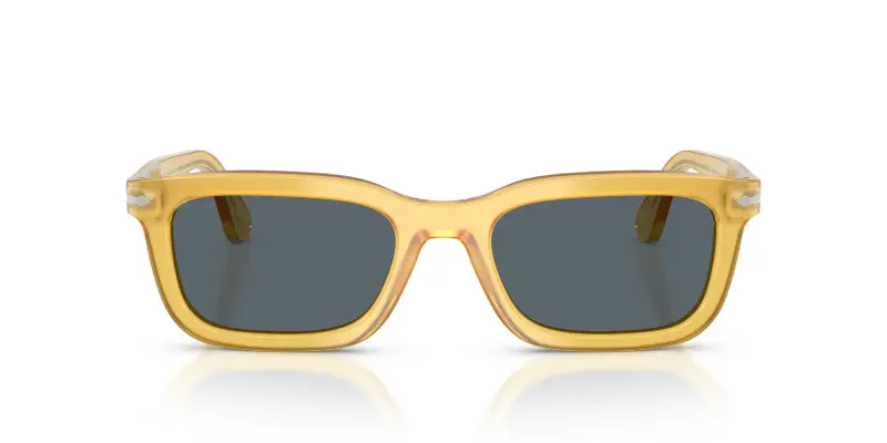 Unisex Persol PO3396S 204/R5 Occhiali da sole Acetato Giallo Blu Squadrata Normale miniatura 3