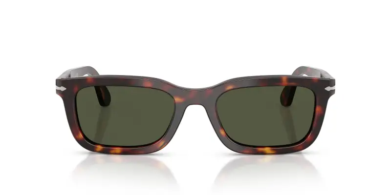 Unisex Persol PO3396S 24/31 Occhiali da sole Acetato Tartaruga Verde Squadrata Normale miniatura 3