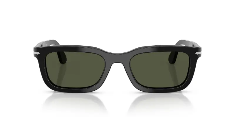 Unisex Persol PO3396S 95/31 Occhiali da sole Acetato Nero Verde Squadrata Normale miniatura 3