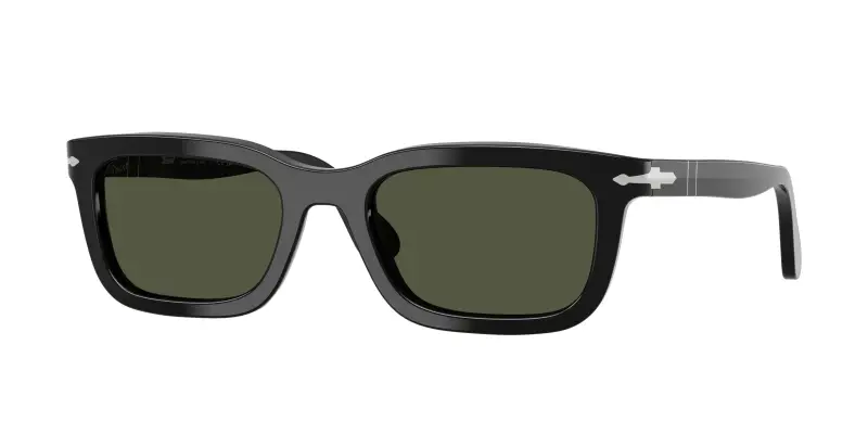 Unisex Persol PO3396S 95/31 Occhiali da sole Acetato Nero Verde Squadrata Normale