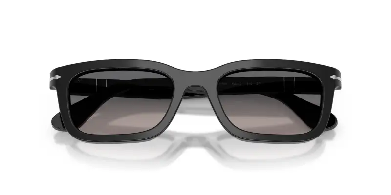 Unisex Persol PO3396S 95/M3 Occhiali da sole Acetato Nero Grigio Squadrata Polarizzata Sfumato miniatura 2