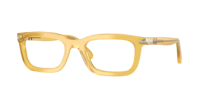 Unisex Persol PO3397V 204 Montature da vista Acetato Giallo Trasparente Squadrata Normale