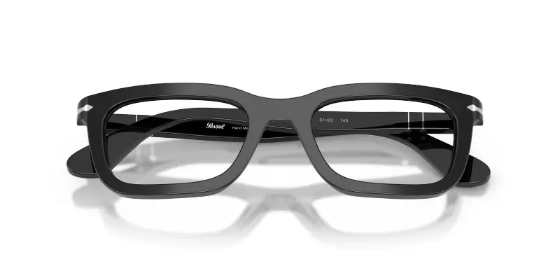 Unisex Persol PO3397V 95 Montature da vista Acetato Nero Trasparente Squadrata Normale miniatura 2