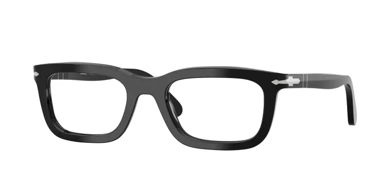 Unisex Persol PO3397V 95 Montature da vista Acetato Nero Trasparente Squadrata Normale