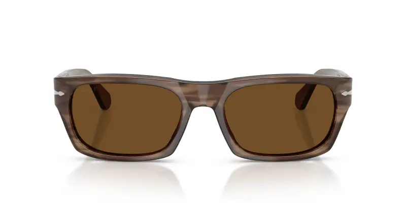 Unisex Persol PO3398S 120857 Occhiali da sole Acetato Tartaruga Marrone Squadrata Polarizzata miniatura 3