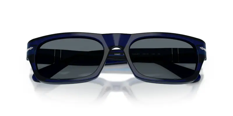 Unisex Persol PO3398S 181/R5 Occhiali da sole Acetato Blu Blu Squadrata Normale miniatura 2