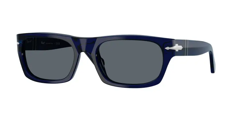 Unisex Persol PO3398S 181/R5 Occhiali da sole Acetato Blu Blu Squadrata Normale