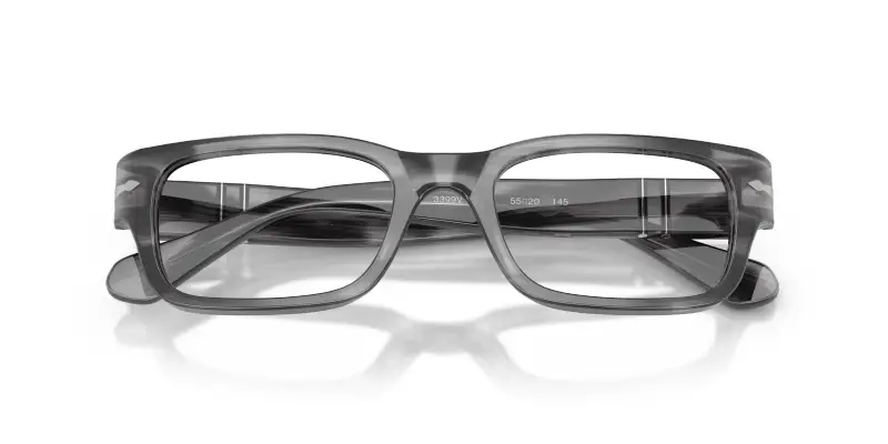 Unisex Persol PO3399V 1192 Montature da vista Acetato Grigio Trasparente Squadrata Normale miniatura 2