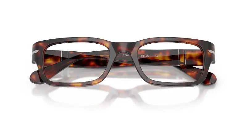 Unisex Persol PO3399V 24 Montature da vista Acetato Tartaruga Trasparente Squadrata Normale miniatura 2