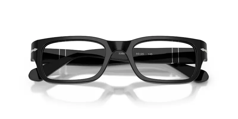 Unisex Persol PO3399V 95 Montature da vista Acetato Nero Trasparente Squadrata Normale miniatura 2