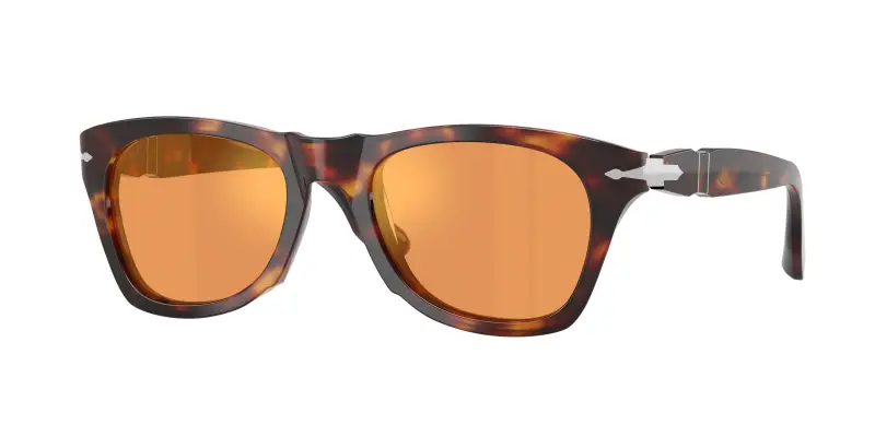 Unisex Persol PO8001S 24/3L Occhiali da sole Acetato Tartaruga Giallo Pantos Specchiate