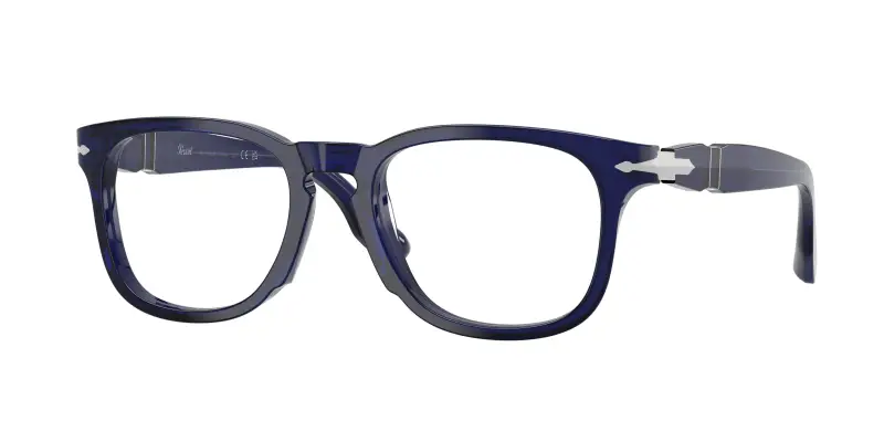 Unisex Persol PO8003V 181 Montature da vista Acetato Blu Trasparente Pantos Normale